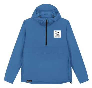Surf Monkey Vindjacka för män – återvunnen polyester – vattentät och andningsbar, kungsblå, L