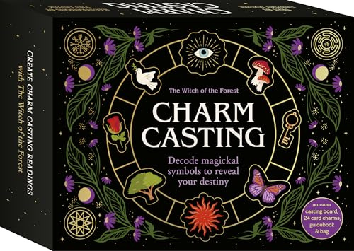 Charm Casting: Decode magickal symbols to reveal your destiny - Includes: casting board, 24 card charms, guidebook and bag