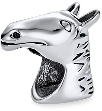 Ridsport western cowgirl häst dingla berlock pärla för kvinnor tonåringar oxiderad. 925 sterlingsilver passar europeiskt armband e sterlingsilver, colore: SILVER, cod. PBX-HS-667-D