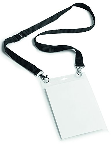 Durable Event-Namensschild A6 mit Textilband Duo, 10 Stück, schwarz, 852501