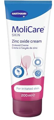 MoliCare Skin Zinkoxid Creme: reizlindernd, Schutz für durch Inkontinenz beanspruchte Haut, 200ml