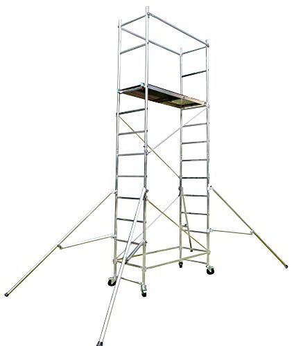 BPS® Premium Plus DIY Scaffold Tower with Height Adjustment Kit | Outriggers | Easy Assembly | 150kg Load Capacity | 5m Working Height