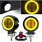 Fari Supplementari a LED per Moto, 3 Rotondi Universale Led Fendinebbia Fari Anteriori con Giallo DRL Angel Eyes, Impermeabili per DC12V-24V Moto Camion 4x4 SUV UTV ATV Trattore.