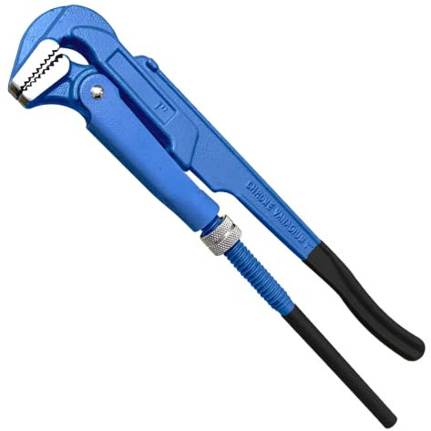 Högert Technik - Verstellbarer Schraubenschlüssel für Rohre 90° 320 mm / 1 - Verstellschlüssel für Hydraulik- und Montagearbeiten - Schraubenschlüssel verstellbar Rohrzange - aus Chrom-Vanadium Stah