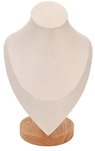 4 Colori/Confezione Collana in Velluto Display Busto Stand Collana 3D Catena di Gioielli Organizer Mannequin Modello Espositore per Camera da Letto di Casa(Beige)