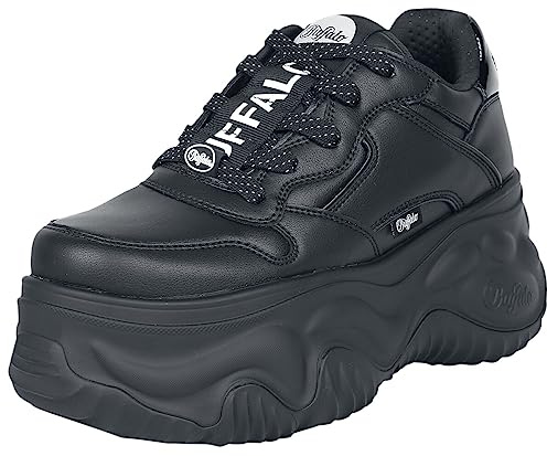 Buffalo - Sneaker da donna con plateau, Nero , 42 EU