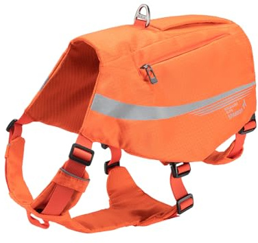 EXCELLENT ELITE SPANKER Sac à Dos réfléchissant en Forme de Y pour Chien avec Poches pour Les poignées Anneaux en D sans Traction Équipement de randonnée léger pour Chiens Chasse Voyage(ORG)