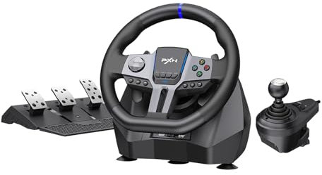 PXN PC Steering Wheel, Gaming Racing Wheel V9 GEN2 Universal USB Car Simulation 270/900° Race Driving Wheel With Pedals and Shifter for PC,Xbox One, Xbox Series X/S,PS4,PS3,Switch