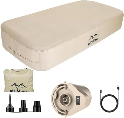 RGA - Letto ad aria doppia con pompa integrata, materasso ad aria autogonfiabile con pompa ad aria, comodo materasso a doppio strato, letto gonfiabile per gli ospiti, campeggio, lavaggio rimovibile da