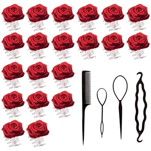 Hairpin Rosa A 20 Pezzi E Capelli A 4 Pezzi, Accessori Per Acconciatura, Decorazioni In Stile Per Capelli, Accessori Per Capelli Elei E Semplici.
