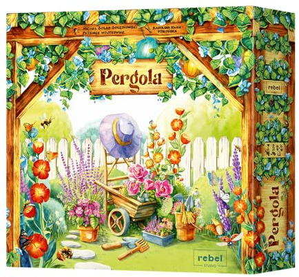 Asmodee Pergola Gioco da Tavolo a tema Giardinaggio, Gioco Strategico per 1-4 giocatori con Modalità Solitario, Gioco per Adulti e Bambini a partire dai 10 anni, 45-60 min, Versione Italiana