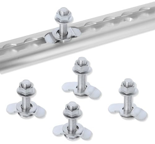 Raccordo a Vite Airline Accessori di Montaggio per Binario Aereo Acciaio Inossidabile Attacchi M8 Guide a vite in acciaio inox Raccordo terminale per binari di ancoraggio(5 Pezzi