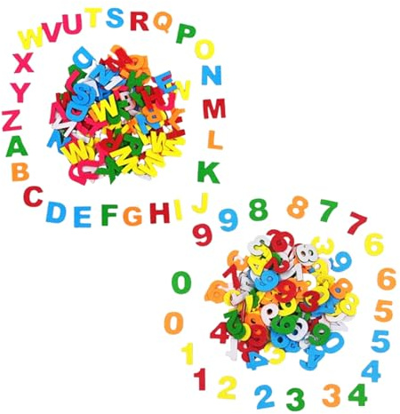 Ferizzia 400 Piezas Fieltro Número del Letras Adhesivos, Letras Autoadhesivas de Fieltro, Calcomanías de Números Colorida, para Arte de DIY, Decorar Manualidades, DIY Scrapbooking y Decoración