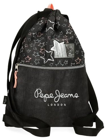 Pepe Jeans Cintia Mochila Saco Negro, 35x46 cms