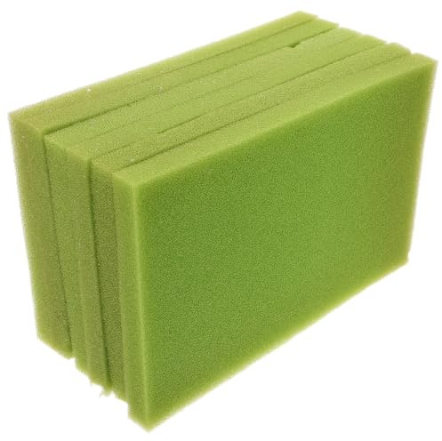 GRIRIW 6 Almohadillas de Esponja Filtrante para Acuario Verde Grande Material Biológico Grueso Reutilizable para Peceras y Estanques Lámina de Filtro Recortable para Purificación del