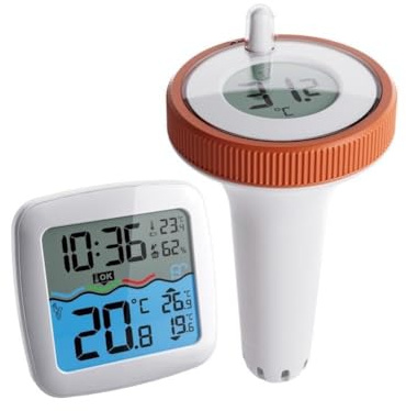 IP67-klassad trådlös flytande pooltermometer – digital temperatur- och fuktighetsmätare för pooler, spa, fisktankar, bastu och inomhusbruk