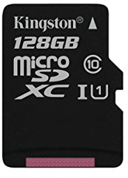Kingston SDCS/128GBSP - MicroSD Canvas Select Velocidades de UHS-I Clase 10 de hasta 80 MB/s Lectura (sin Adaptador SD), Negro, 128 GB