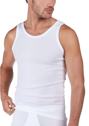 HUBER Herren De Luxe Achselshirt Unterhemd, Weiß (Weiss 0500), XL EU