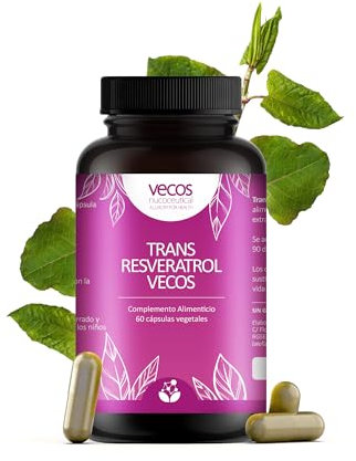 Resveratrol Puro para Reforzar el Sistema Inmunológico | Trans-Resveratrol Vecos | 60 Cápsulas | Contribuye al Mantenimiento Normal de la Piel | Propiedades Antioxidantes