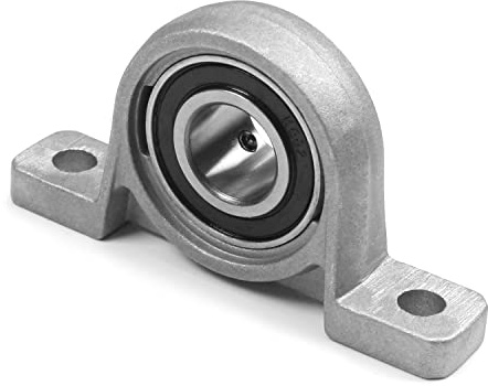 Othmro KP002 Stehlager mit Flansch, 15 mm Bohrungsdurchmesser, Zinklegierung/Chromstahl, Schraubensicherung, 1 Stück