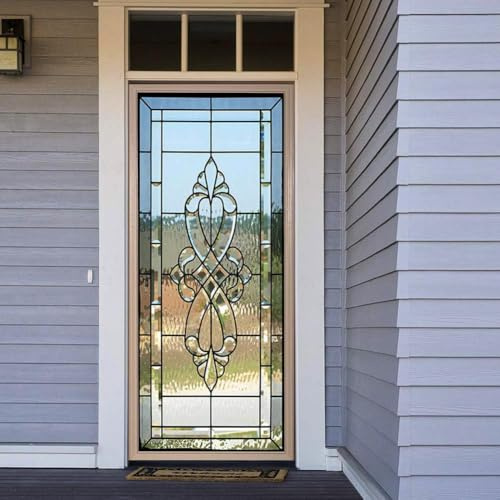 Door Stickers Decals – Opaque Vinyl Printed with Glass Portal Style Design, 3D Peel and Stick Murals, Removable Waterproof Wallpaper, Self-Adhesive Cover for Home or Office, 32.28 W x 78.74 H