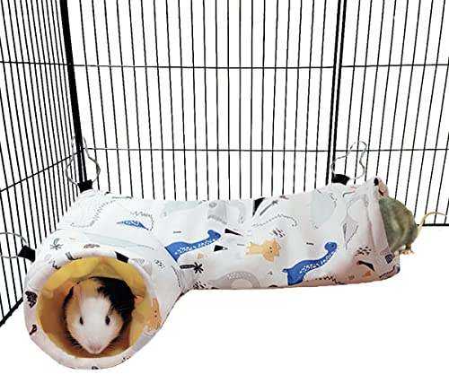 LEFTSTARER Guinea Pig Rat Corner Tunnel & Tubes Collapsible, Dia 3.9in, Fit Hedgehog Piggy Hamster Hide and Shuttle, Corner Hideout