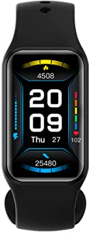 Blackview R1 Smart Watch - Smartwatch Sport - 24 träningslägen - smarta meddelanden - puls- och sömnmonitor - menskapskalender - IP68-vattentät - svart armband