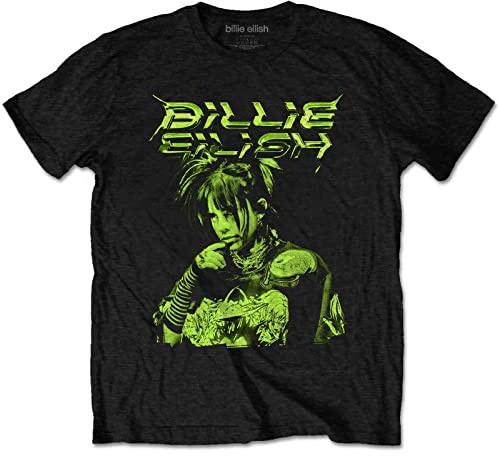 Billie Eilish T-Shirt Illustration Official Unisex Black, Schwarz, M