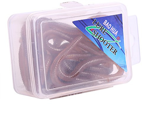 Plastic Worms Fishing, Artificial Fake Worms Lure Soft Fish Bait Tackle Rig Lifelike Fishy Smell Fishing Lure Earthworm Baits, for Bass Trout Fishing Fresh Water Saltwater Fishing