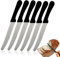 AOMAIGAD Juego de 6 cuchillos de desayuno,Cuchillo de carne,cuchillos para tomate,Juego de Cuchillos de Mesa,Negro (6 PCS)
