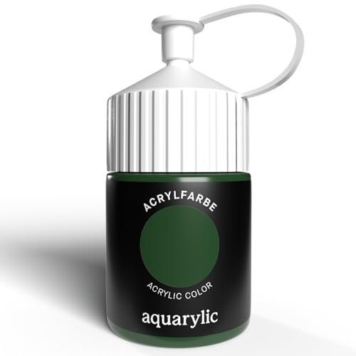 Aquarylic Hochpigmentierte Acrylfarbe Künstlerqualität - Cremige Konsistenz, Lichtecht, Vegan - Hergestellt in Österreich (Acrylfarbe - 120ml Flasche, Chromoxidgrün)