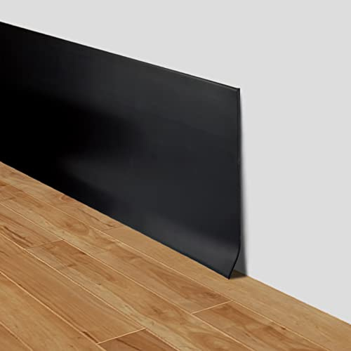 Plinthe souple autoadhésive moulure murale 10cm de large adhesive plinthe murale en PVC décorative pour mur et sol (Noir, 10cm×6m)