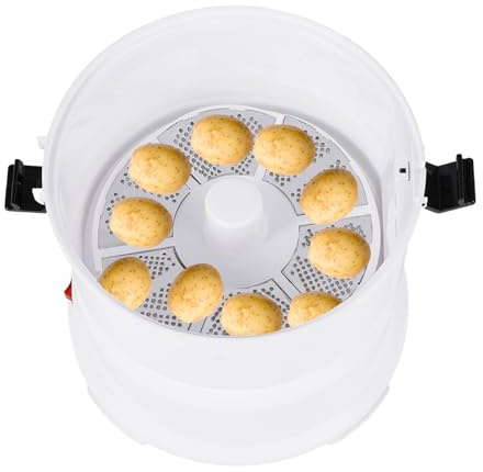 GALAXYWAY Commercial Electric Potato Peeler Machine, 85W Electric Potato Peeler Automatic Peeling Machine One-Button Drive Automatic Peeler Spinner 2.2Lbs Potato Peeling Machine for Kitchen