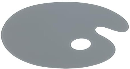 New York Central Graue Palette aus gehärtetem Glas, oval, 25,4 x 35,6 cm, Kratzfest, leicht zu reinigende Künstlerpalette für präzise Farbmischung, reduzierte Blendung, lösungsmittelbeständig