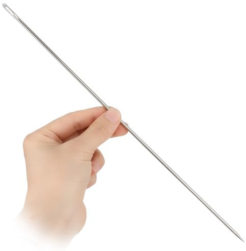 Andibro Aghi da cucito lunghi da 10 pollici, aghi da cucito con grande occhiello professionale, facile da infilare, spessore 3 mm, per la casa, in pelle, per il fai da te