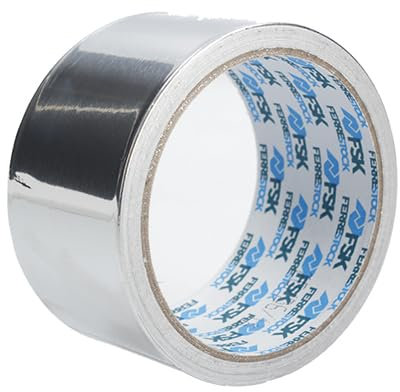 Cinta adhesiva de aluminio 50mm x 10m para reparaciones, aislamiento y protección de superficies.