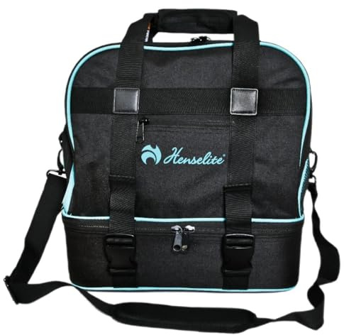 Henselite Professional Midi Plus Bowling Bags. (Black/Aqua Green)