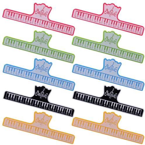 10 Pièces Pince à Partitions Piano, Support de Pages en ABS