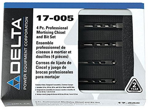 Delta - 4 Pc. Professional Mortising Chisel and Bit Set