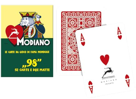 Modiano 300252 Poker 98, Carte da Gioco, Rosso