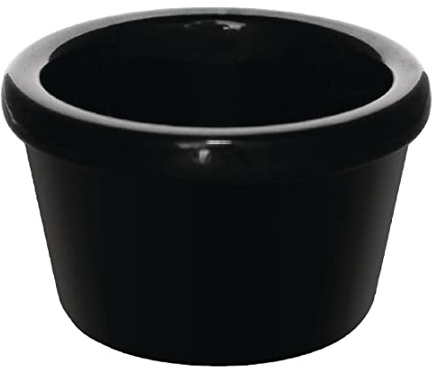 Olympia Kristallon Melamine Plain Ramekins Black 63mm (12 Pack) - White Pudding Custard Cups DM161