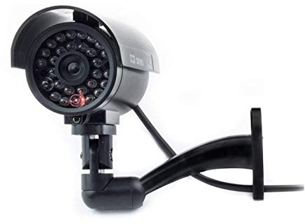 Digicharge Une Caméra Factice Fausse Dummy Caméra CCTV Sécurité Surveillance Camera Extérieur avec Rouge LED - Noir