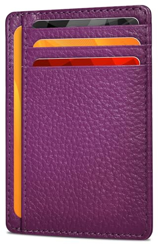 RFID Slim Leather Wallet for Men and Women - Blocking Front Pocket Holder
