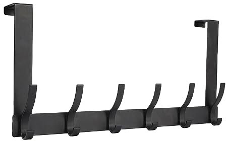 Optish Porte Manteau pour Porte avec 12 Crochets, Patère de Porte à Accrocher pour Porte, Patere Porte, Crochet porte pour la cuisine de la salle de bain(Noir)