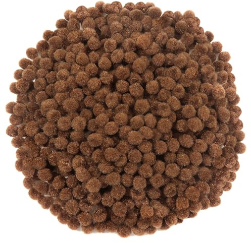 TOAOB 600 Piezas Pompones Marrón claro de Aproximadamente 1 cm Bolas de Fieltro Artesanales Esponjosos Para Manualidades Creativas Divertidas Suministros de Decoraciones Guirnaldas y Flecos