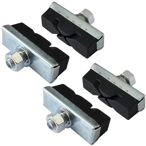 cyclingcolors 4x pattini freno bici 40mm ganasce pastiglie tipo-X con vite vintage eroica bicicletta gomma, nero