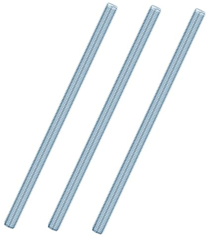 Jyvex 3 stycken gängstänger M12 x 300 mm, DIN 976 gängstift galvaniserat stål gängstång med metrisk helgängad hållfasthetsklass 4,8 gängstavar metrisk gängstift