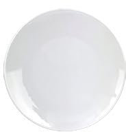 summa Pack de 6 platos llanos coupe blancos - 23cm - Colección Alba - Platos de Porcelana de altas prestaciones - Diseño elegante - Uso en casa y restaurantes