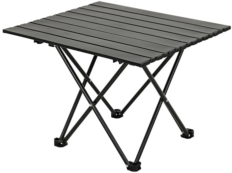 Well Home Mesa Plegable en Metal Color Negro 56x40x46cm