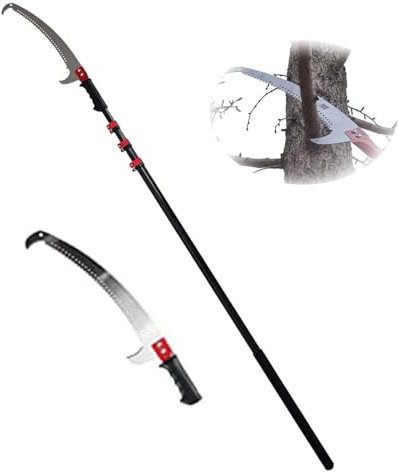 Sierras de pértiga telescópicas, podadoras de árboles, Sierra de podar Extensible de Largo Alcance, podadora de pértiga Extensible, podadora Manual de Ramas de árboles (tamaño: 7,2 m/24 pies